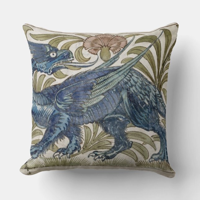 'Dragon' design for a tile (w/c on paper) Cushion (Front)