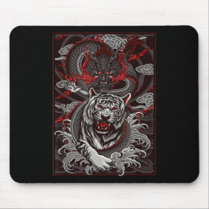 Dragon, Dragon Streetwear Japanese Tiger Urban, Ta Mouse Pad