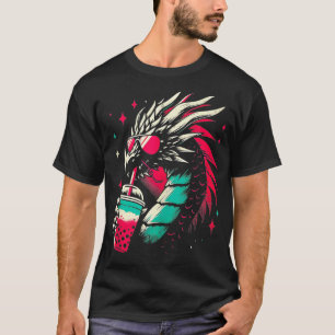 Dragon Drinking Boba Tea Retro Dragon With Bubble T-Shirt