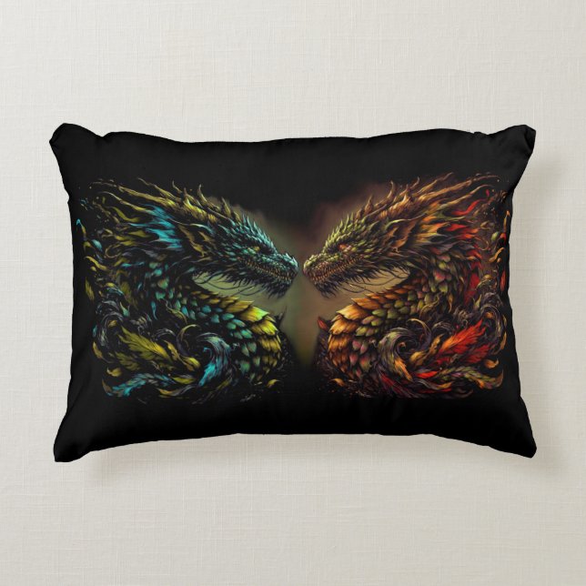 Dragon duality decorative cushion (Front)