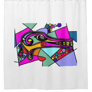 Dragon Duck Pop Art + your backgr. & ideas Shower Curtain