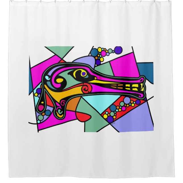 Dragon Duck Pop Art + your backgr. & ideas Shower Curtain (Front)