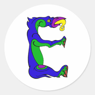 dragon E Classic Round Sticker