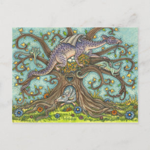 DRAGON EGGS, MEDIEVAL LAIR, FANTASY FOLK ART POSTCARD