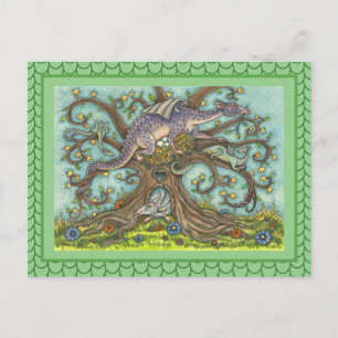 DRAGON EGGS, MEDIEVAL LAIR, FANTASY FOLK ART POSTCARD