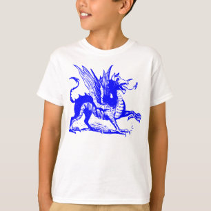 Dragon Engraving - Blue T-Shirt