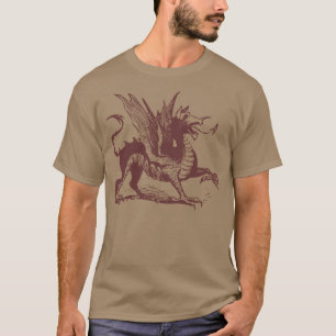 Dragon Engraving - Dark Brown T-Shirt