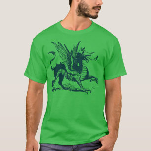 Dragon Engraving - Dark Green T-Shirt