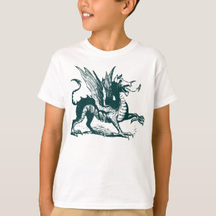 Dragon Engraving - Dark Green T-Shirt