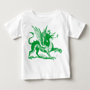 Dragon Engraving - Grass Green Baby T-Shirt
