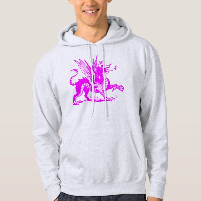 Dragon Engraving - Magenta Hoodie (Front)