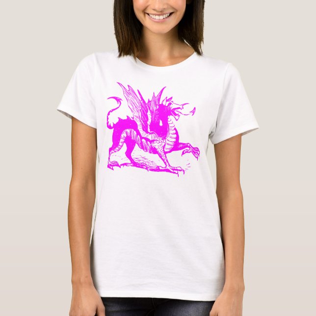 Dragon Engraving - Magenta T-Shirt (Front)