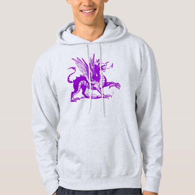 Dragon Engraving - Purple Hoodie (Front)