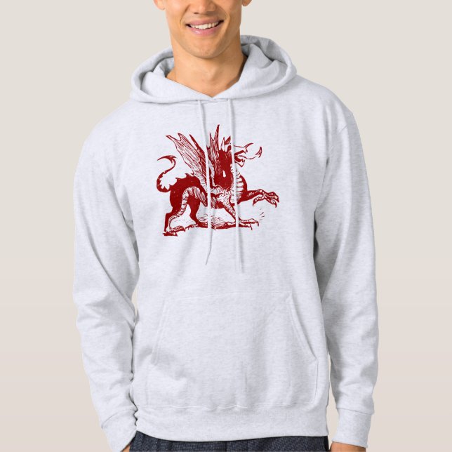 Dragon Engraving - Ruby Red Hoodie (Front)