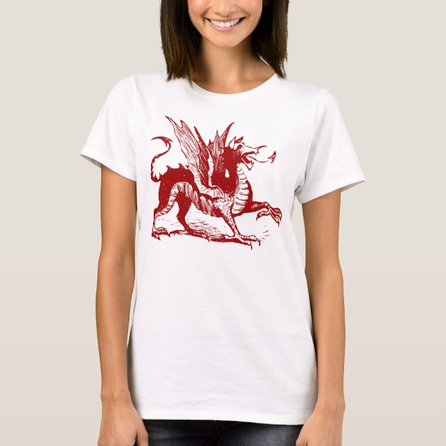 Dragon Engraving - Ruby Red T-Shirt (Front)