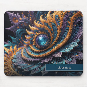Dragon Eye Modern Abstract Geometric Fractal Name  Mouse Pad
