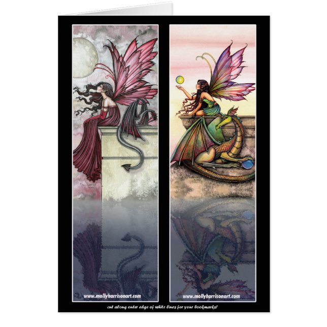 Dragon Fairy Bookmark Cards by Molly Harrison (Front)