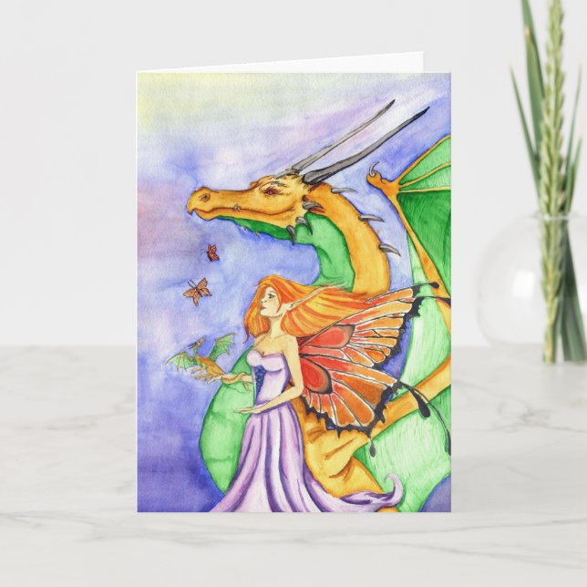 Dragon Fairy Godmother Greeting Card (Front)