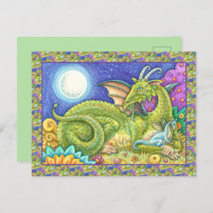 DRAGON FAMILY NEXT GENERATION, WHIMSICAL FANTASY POSTCARD