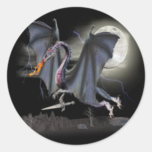 Dragon Fantasy art Classic Round Sticker