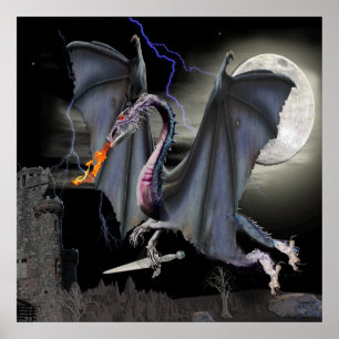 Dragon fantasy art poster