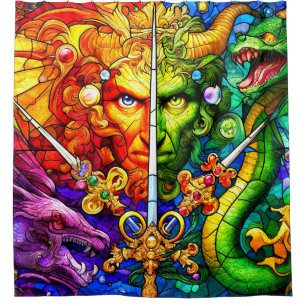 Dragon Fantasy Art Shower Curtain
