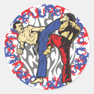 Dragon Fighters Classic Round Sticker