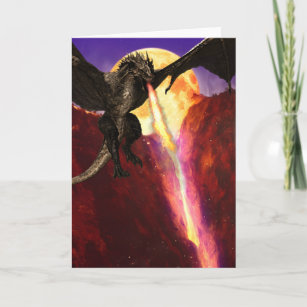 Dragon Fire Breathing Lava Dark Moon Card