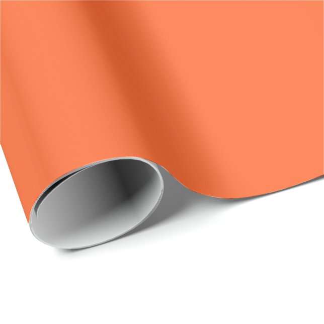 Dragon Fire Bright Orange Solid Colour Print Wrapping Paper (Roll Corner)