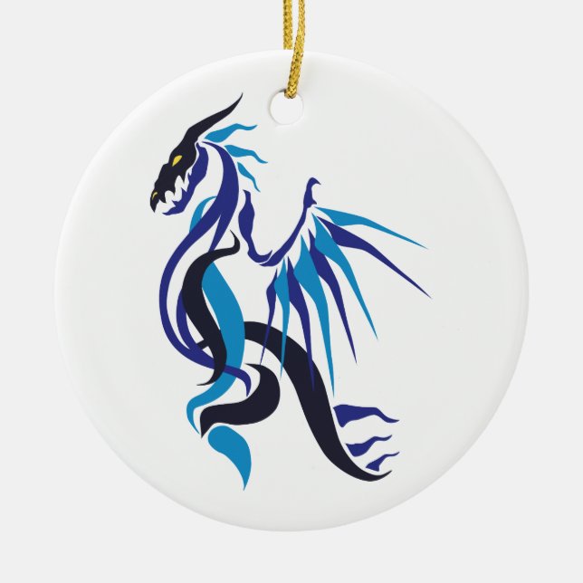 Dragon Fire Ceramic Tree Decoration (Front)