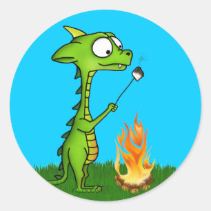 Dragon Fire Classic Round Sticker