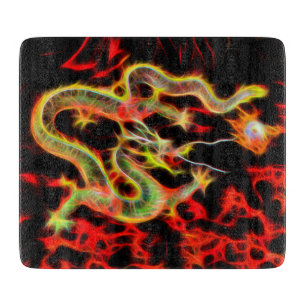 Dragon Fire decor on Lucky Energy Cutting Board