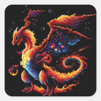 Dragon Fire Elemental Square Sticker