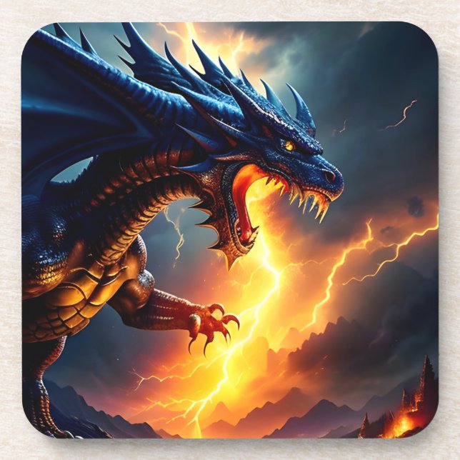 Dragon Fire Lightning Fight Two Coaster (Front)