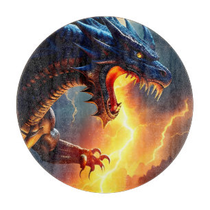 Dragon Fire Lightning Fight Two Cutting Board