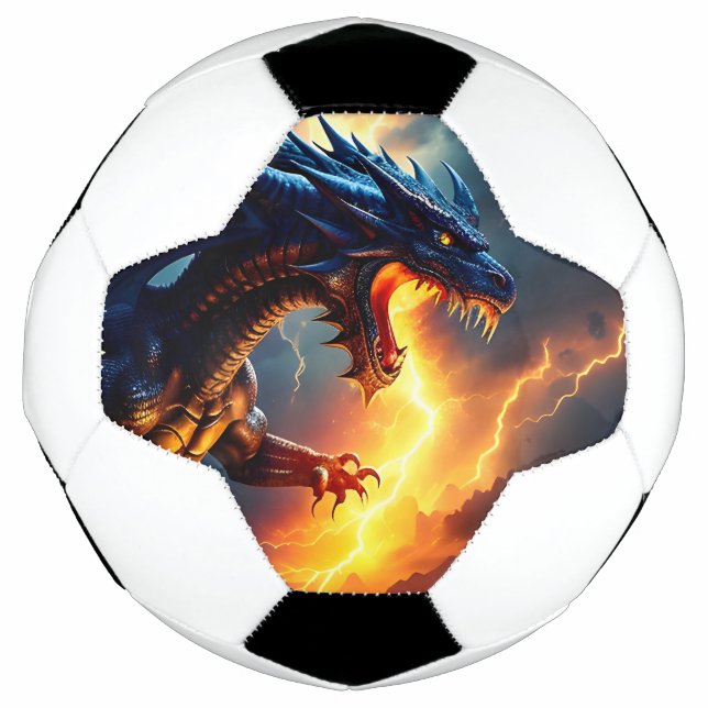 Dragon Fire Lightning Fight Two Soccer Ball (Front)