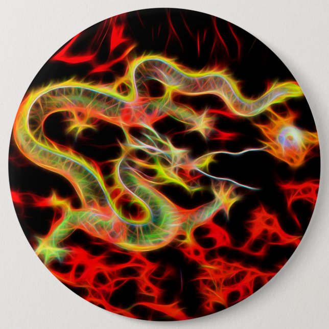 Dragon Fire on Lucky Energy 6 Cm Round Badge (Front)
