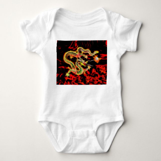 Dragon Fire on Lucky Energy Baby Bodysuit (Front)