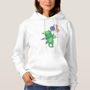 Dragon Flies Balloons Usa Above Cute Fantasy Hoodie