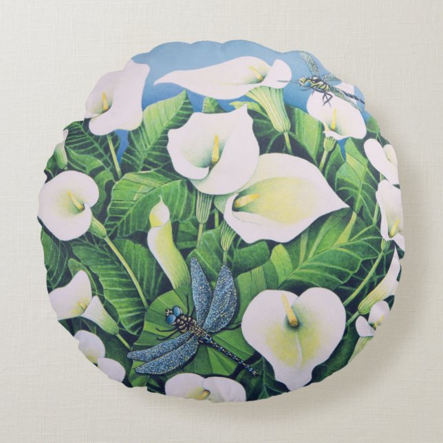 Dragon Flies Round Cushion (Front)