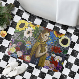 Dragon Flower Garden Bath Mat