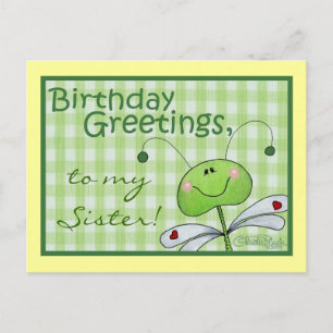 Dragon Fly Birthday personalise Postcard