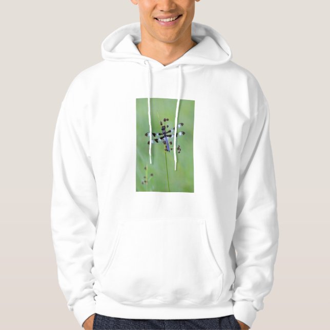 Dragon fly perched on grass, Canada Hoodie (Front)