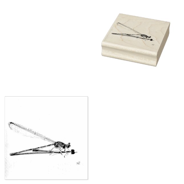 Dragon Fly Rubber Stamp (Stamped)