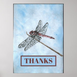 Dragon Fly, THANKS, add text Poster