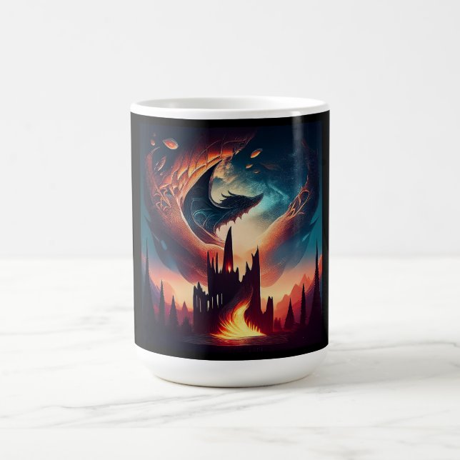 Dragon Flying Over The Kingdom Coffee Mug (Center)