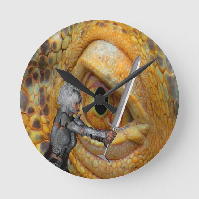 Dragon Folk tale Round Clock (Front)