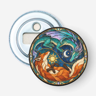 Dragon Fox Celestial Stained Glass Bottle Opener