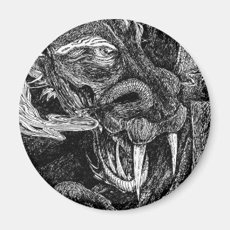 Dragon fridge magnet round