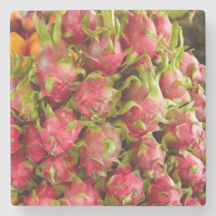 Dragon Fruit Can Duoc Market Stone Coaster